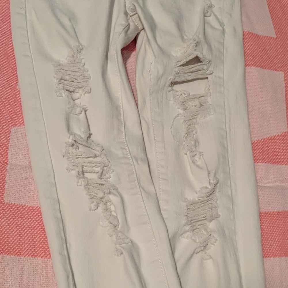 White Ripped Jeans - Picture 2 of 4